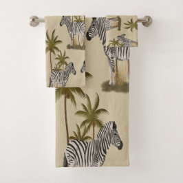 Safari Inspiriert Zebras & Palms Badetuch Set