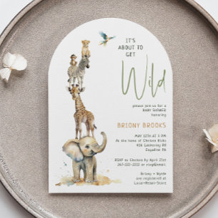 Safari "It's about Wild" Baby Shower Arch Einladung