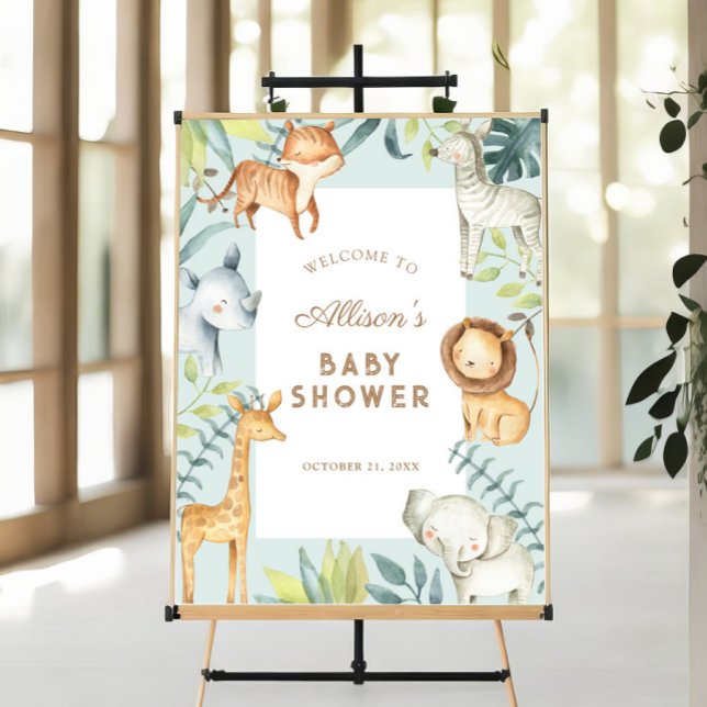 Safari-Junge Babydusche Begrüßungszeichen Poster (Von Creator hochgeladen)
