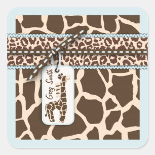 Safari-Jungen-Aufkleber C2 Quadratischer Aufkleber