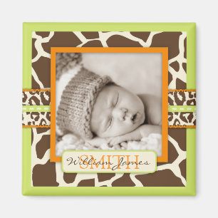 Safari-Jungen-Grün-Foto-Magnet Magnet