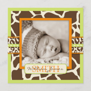 Safari-Jungen-Grün-Mitteilungs-Quadrat Einladung