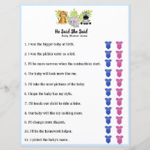 Safari Jungle Animal Baby Dusche sagte sie