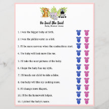 Safari Jungle Animal Baby Dusche sagte sie