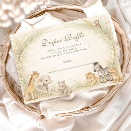 Safari Jungle Animals Arch Diapper Raffle Begleitkarte