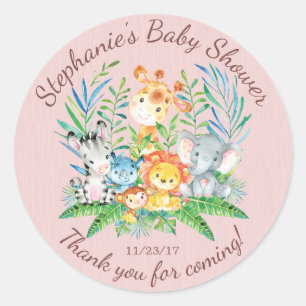 Safari Jungle Animals Baby Dusche Gefallen Sticker