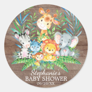 Safari Jungle Animals Baby Dusche Gefallen Sticker