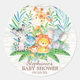 Safari Jungle Animals Baby Dusche Gefallen Sticker