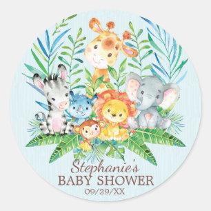 Safari Jungle Animals Baby Dusche Gefallen Sticker