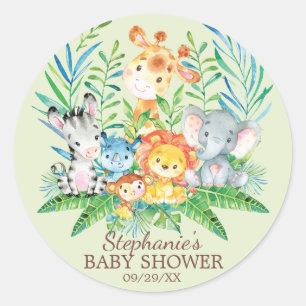 Safari Jungle Animals Baby Dusche Gefallen Sticker