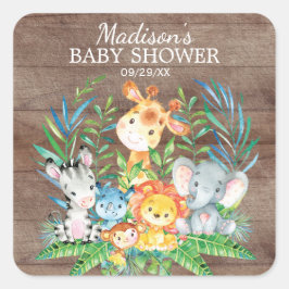 Safari Jungle Animals Baby Dusche Gefallen Sticker