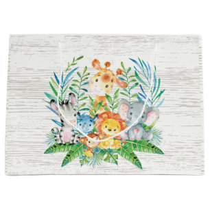 Safari Jungle Animals Baby Showbeutel Große Geschenktüte