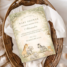Safari Jungle Animals Baby Shower Einladung