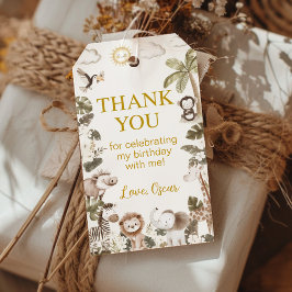 Safari Jungle Animals Birthday Party Thank You Geschenkanhänger