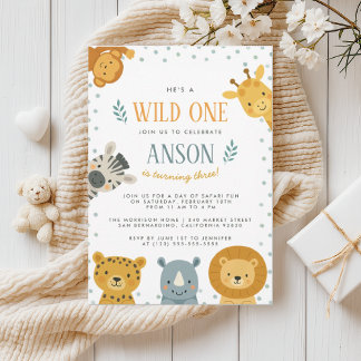 Safari Jungle Animals Einladung zum Geburtstag