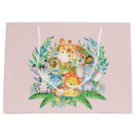 Safari Jungle Animals Girls Baby Shoft Beutel Große Geschenktüte