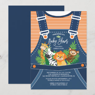 Safari Jungle Animals Kinderdusche Einladung