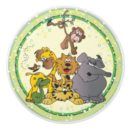 Safari Jungle Baby Animals Keramikknauf