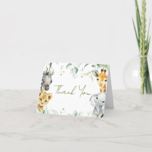 Safari Jungle Baby Dusche Danke Karte