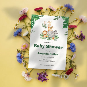 Safari Jungle Baby Dusche Einladung