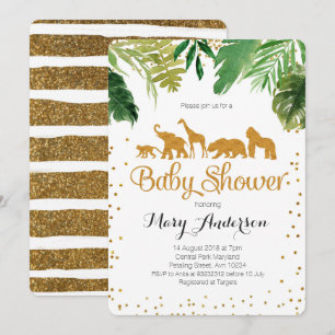 Safari Jungle Baby Dusche Einladung