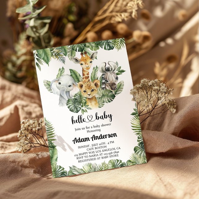 Safari Jungle Baby Dusche Einladung - Süße Tier (Von Creator hochgeladen)