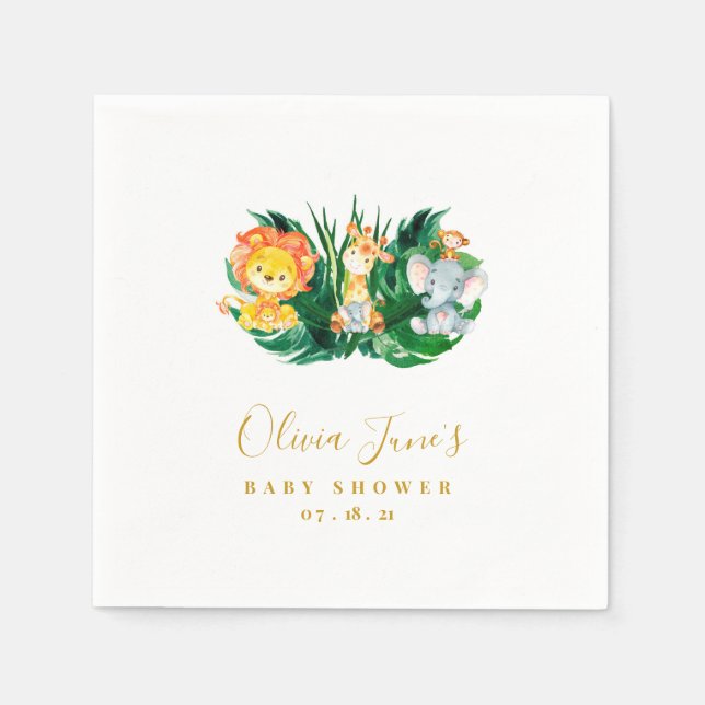 Safari Jungle Baby Dusche Serviette (Vorderseite)