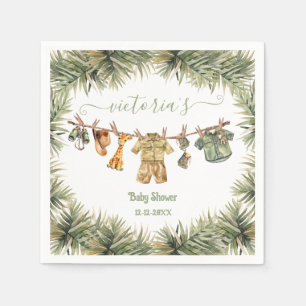 Safari Jungle Baby Dusche Wäscheleine Serviette