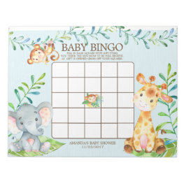 Safari Jungle Baby Shooter Bingo Game Notepad Notizblock