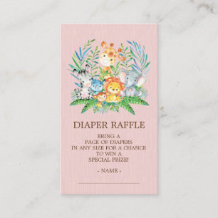 Safari Jungle Baby Showdusche Windeln Raffle Ticke Begleitkarte
