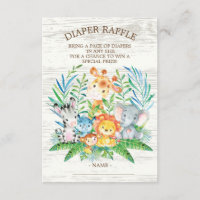 Safari Jungle Baby Showdusche Windeln Raffle Ticke