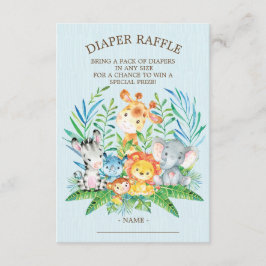 Safari Jungle Baby Showdusche Windeln Raffle Ticke Einladung