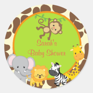 Safari Jungle Baby Shower bevorzugt Aufkleber Tags