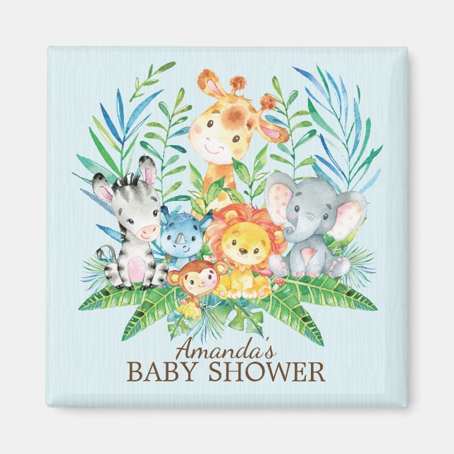 Safari Jungle Baby Shower Favor Magnet (Vorne)
