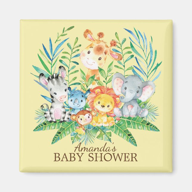 Safari Jungle Baby Shower Favor Magnet (Vorne)