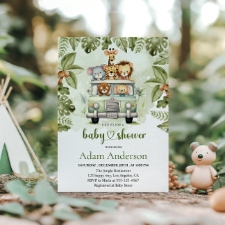 Safari Jungle Baby Shower Invitation Einladung