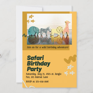 Safari Jungle Birthday – Editable Watercolor Einladung