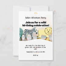 Safari Jungle Birthday Editable Watercolor Tier