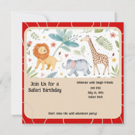 Safari Jungle Birthday Invitation Einladung