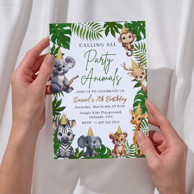 Safari Jungle Birthday Invitation for Kids  Einladung (Von Creator hochgeladen)