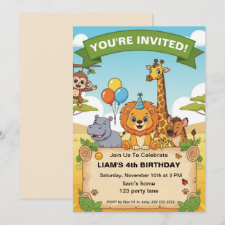 Safari Jungle Birthday Invitation |safari birthday Einladung