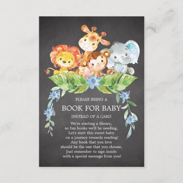Safari Jungle Boys Baby Showbook Begleitkarte (Vorderseite)