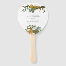 Safari Jungle Cats Green Leopard Wedding Fächer
