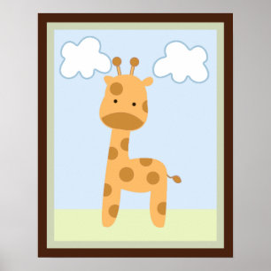 Safari Jungle Giraffe Wall Art Poster/Print Poster