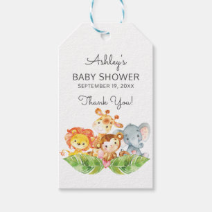 Safari Jungle Girls Babydusche Gefallen Tag Geschenkanhänger