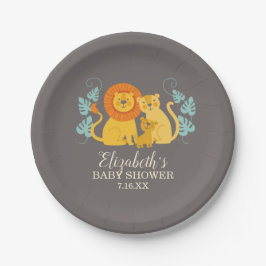 Safari Jungle Lion Baby Dusche Pappteller