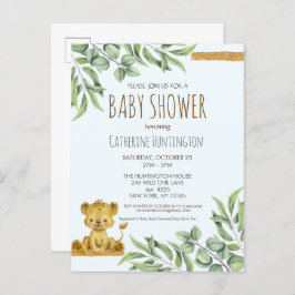 Safari Jungle Lion Moderne Babydusche Einladung