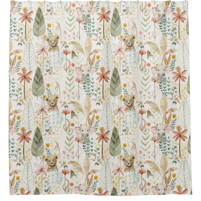 Safari Jungle Little Lion King Boy Baby Kinderzimm Duschvorhang (Vorderseite)