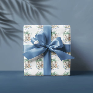 Safari Jungle Party Tiere Zwei Wildtiere Geburtsta Geschenkpapier