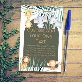 Safari Jungle Theme DIY Custom Sheets